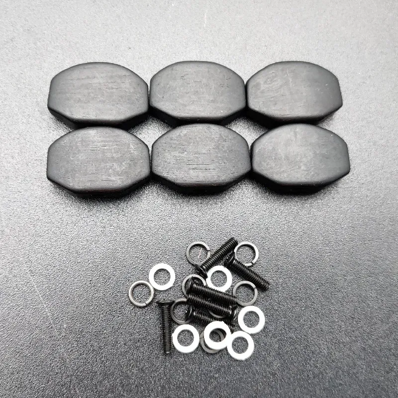 10Sets/60Pcs Ebony Guitar Tuning Pegs Tuners Machine Heads Replacement Buttons Knobs Handle Black