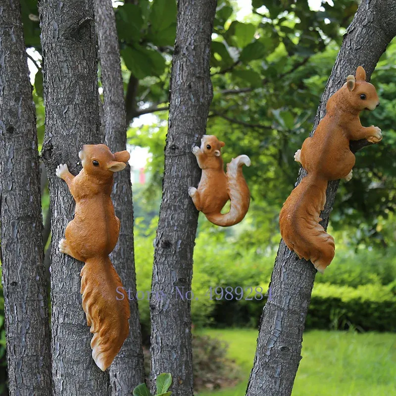 Creative Resin Squirrel Garden Decoration Access Outdoor Accessoires Animat Animal Ornements Fairy Garden Miniatures 240408