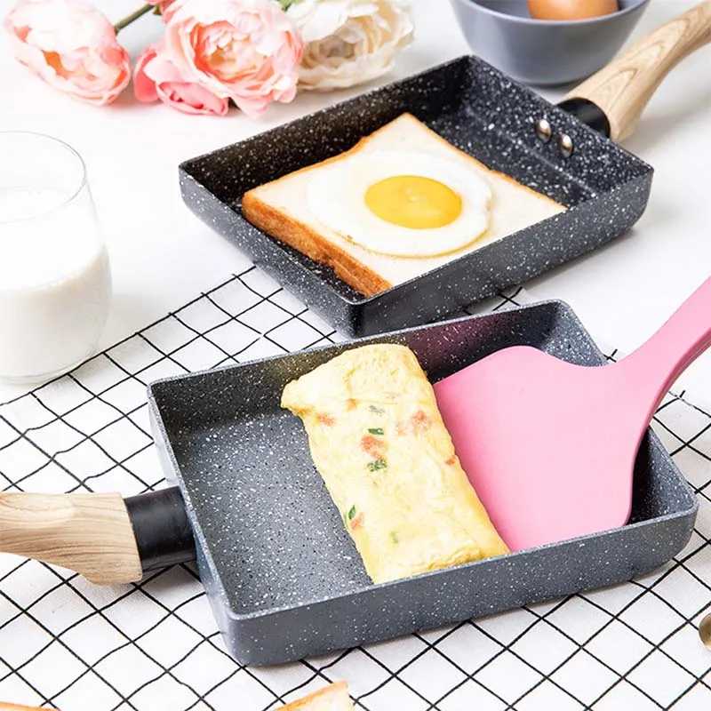 Walfos tavan tamagoyaki omlet siyah yapışmaz tava kızartma yumurta pan pancake tenceresi gazlı ocak için kullanın