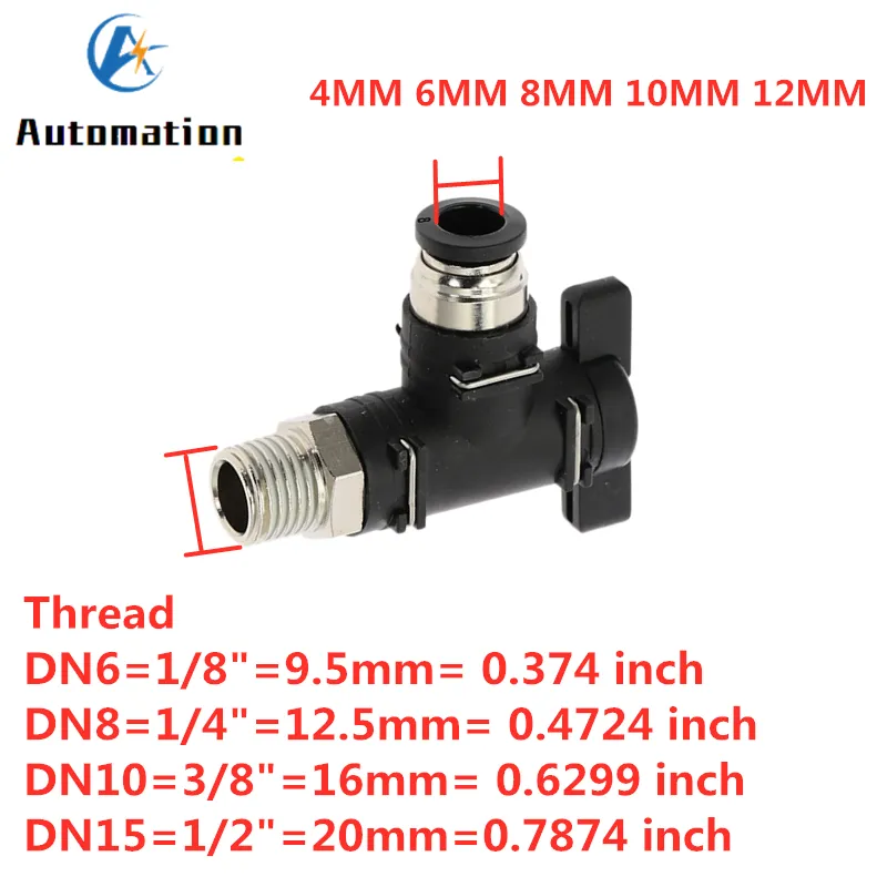 BL Pneumatic Push в быстрого соединительного разъема ручного клапана, чтобы повернуть ручной переключатель.