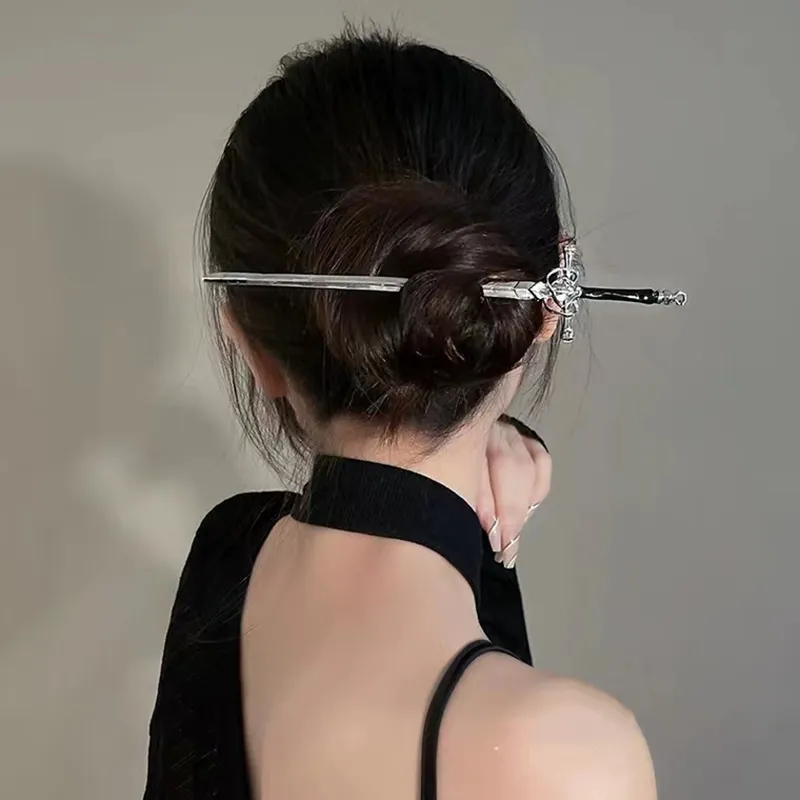 Chinesische Holz-Haarstäbchen – Vintage-Blumen-Design Für Frauen & Mädchen