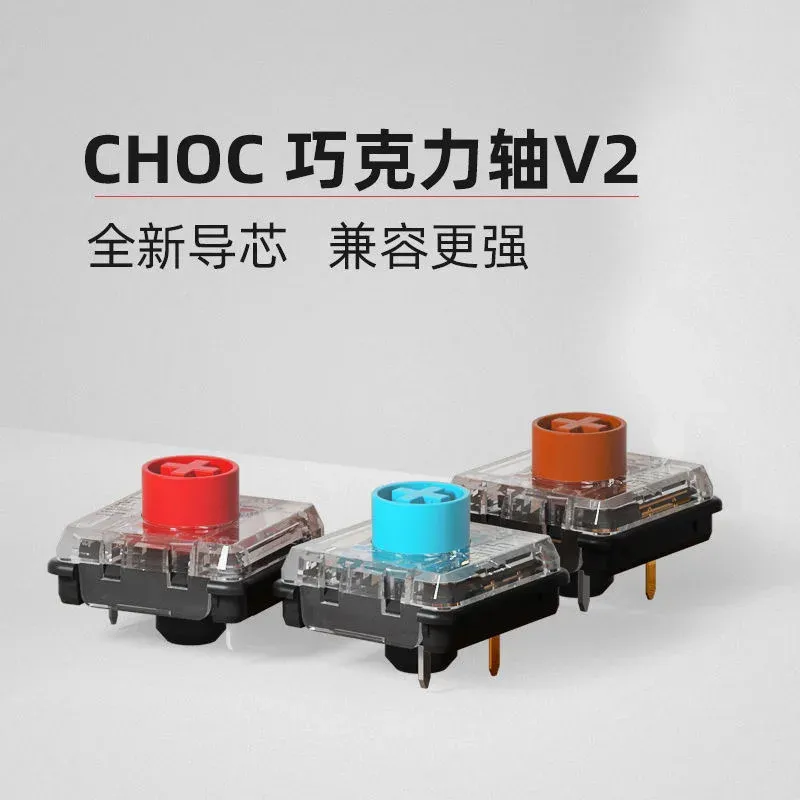 Keyboards Kailh Choc V2 Low Profile Switch 1353 Chocolate V2 Mechanical Keyboard Switches Custom Clicky Tactile Linear RGB Blue Red Brown