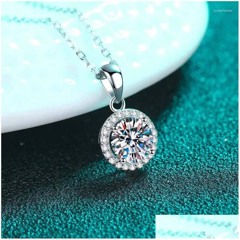 Kedjor Ropuhov 2023 S925 Sterling Sier Round Bag 1 Moissanite Collar Chain Plating Trendy Fashion Jewelry Gift for Women Drop Delivery Dhunq