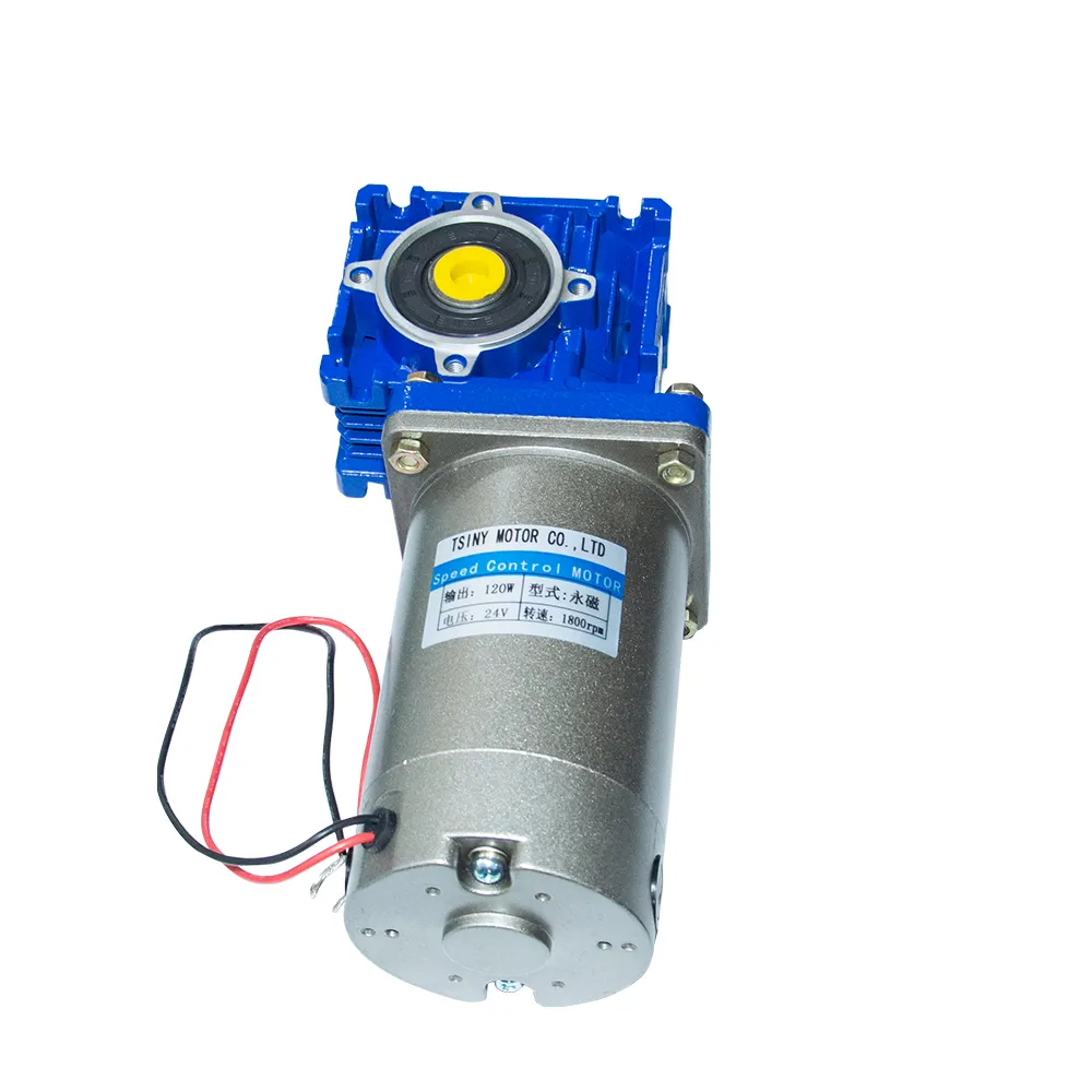 High-Torque DC Worm Gear Motor DC 12V 24V 90V 220V 120W/250W RV030 040 Växellåda DC Permanent Magnet Motor