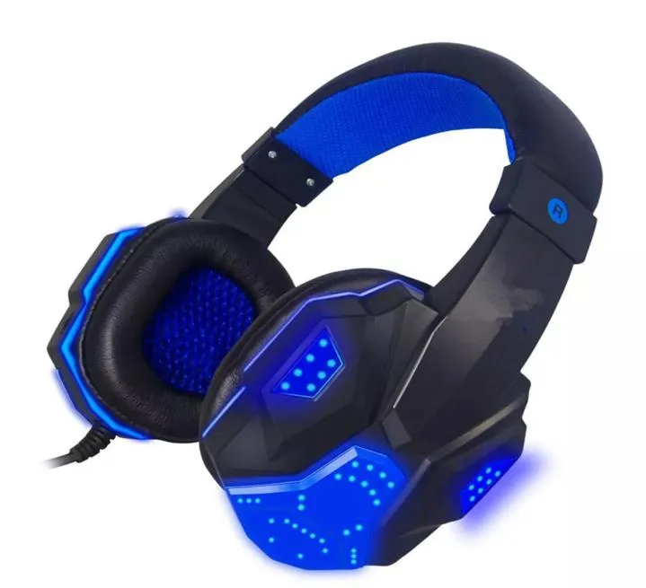 35mm USB Wired Gaming Headband Headphone with LED Light Surround Stereo Headset for XBOX PS4 Game Console Computer Red5290844