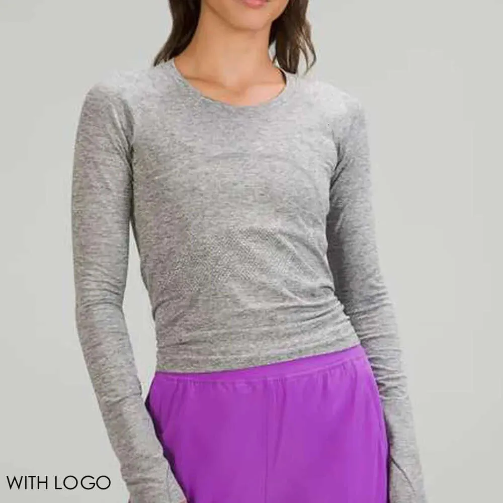 Lu-I Long Womens Sister Crew Clot Solid Nude Shaping Therctip Sport Sports T-Shirt تشغيل قمم الركض الرياضية مع ثقوب الإبهام ملابس اليوغا ارتداء ملابس