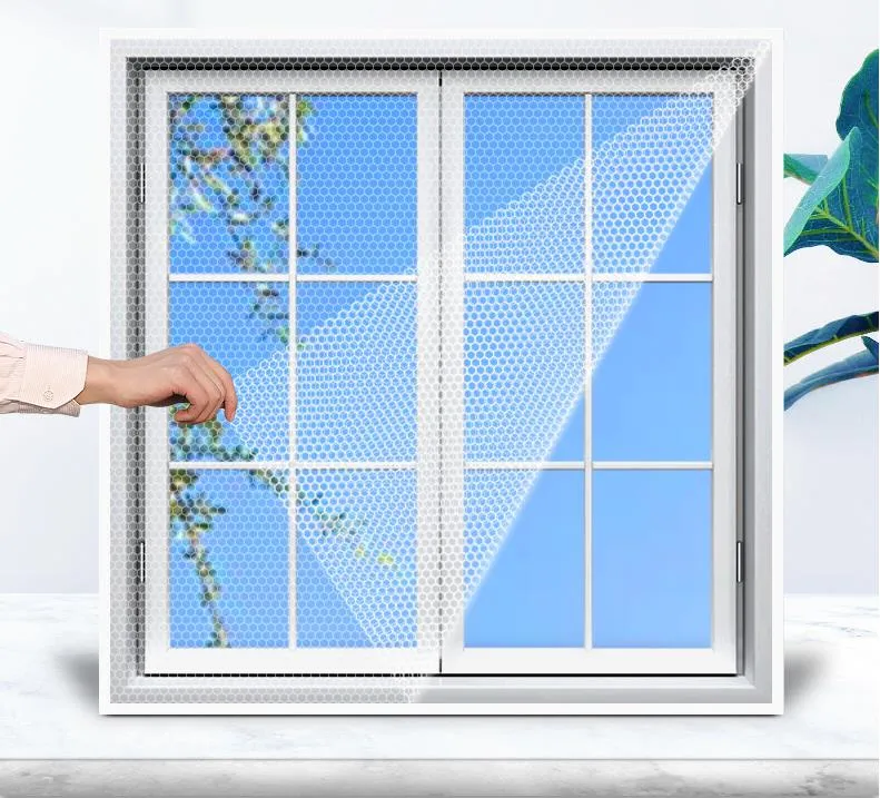 En 1,3mx1,5 m självhäftande anti-myggskärmsnät osynlig skärm DIY andningsfritt snitt stealth fönstergardinskärmar
