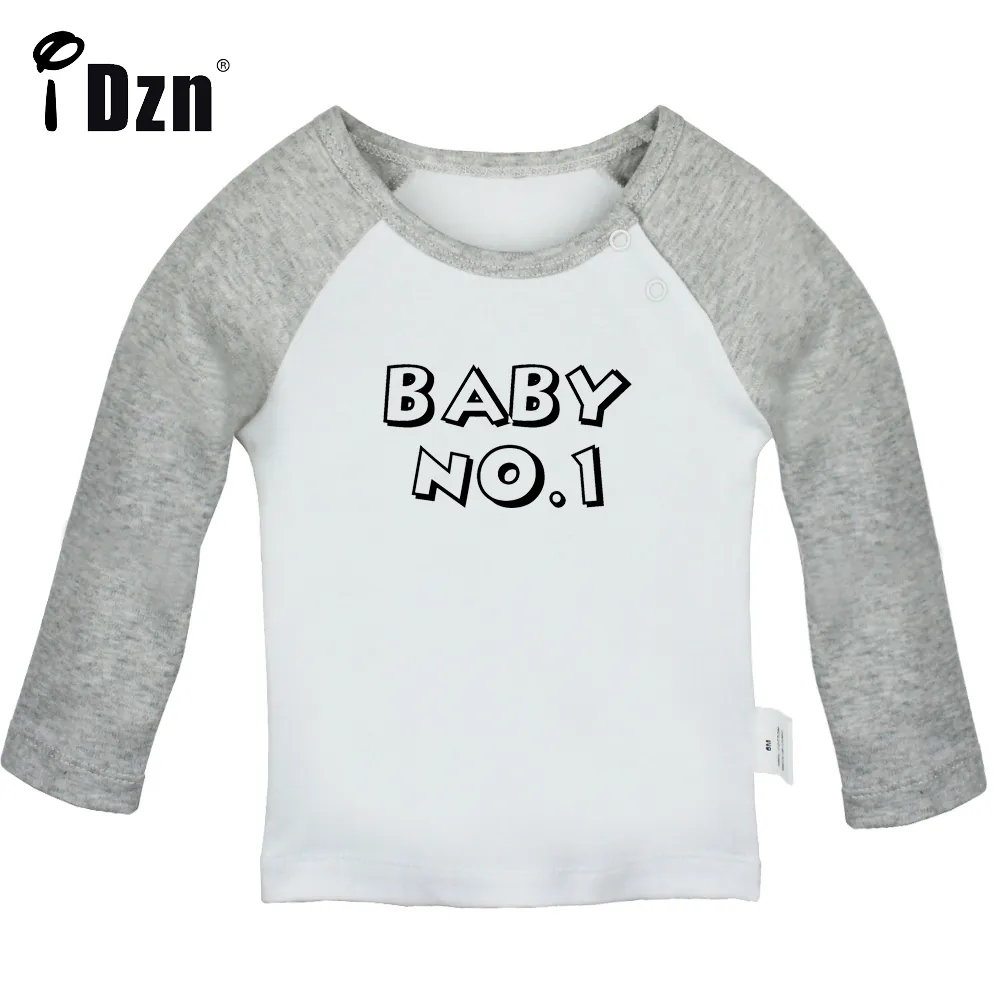 Baby No. 1 and Baby No. 2 Fun Art Printed T shirt Cute Twins Baby Tops Baby Boys Girls Long Sleeves T-shirts Infant Soft Clothes