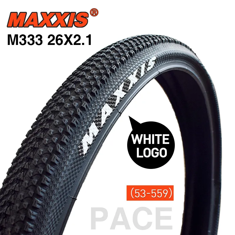 MAXXIS 26 PACE BICYLEM TIRE 26 * 2,1 26 * 1,95 Pneus de vélo de montagne VTT 26 1,95 26 2.1 Pneu de vélo Pneu de Bicicleta White / Yellow Logo