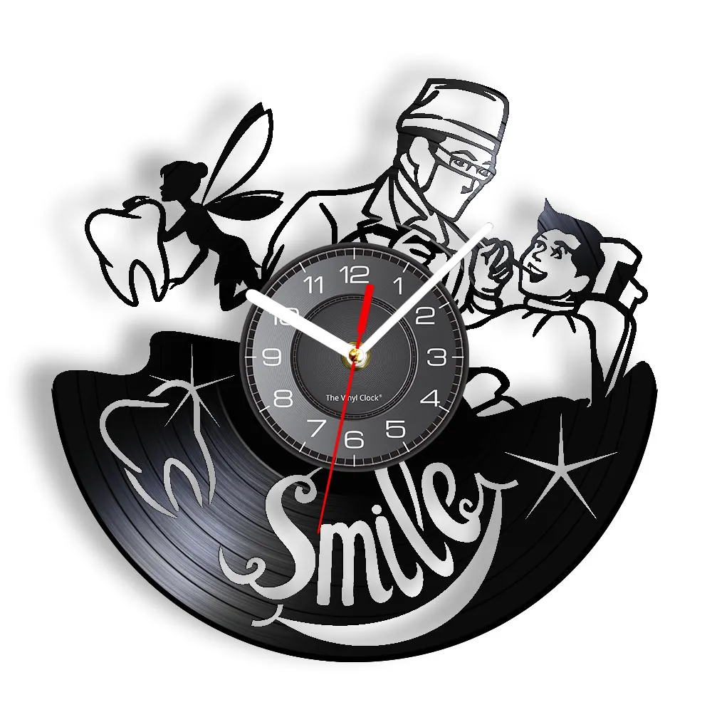 Smile It's Tooth Fairy Decorative Wall Clock Dental Clinic Hospital Stomatology Department Wall Watch With LED Gift For Dentists