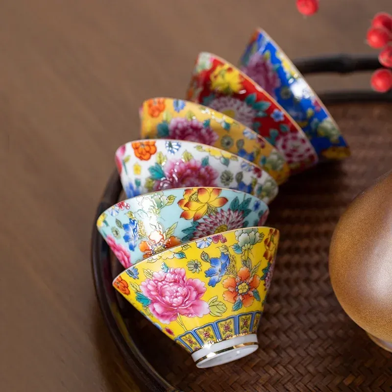 4 шт -шт/сет Jingdezhen изысканный пастель чайная чашка керамика