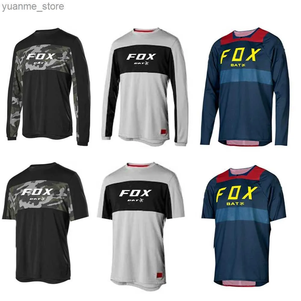 Les chemises cyclables en tête de T-shirt de vélo de montagne Bat Motocross Motocross Enduro Cycling Jersey Séchage rapide Vêtements de vélo Enduro Breathable Y240410