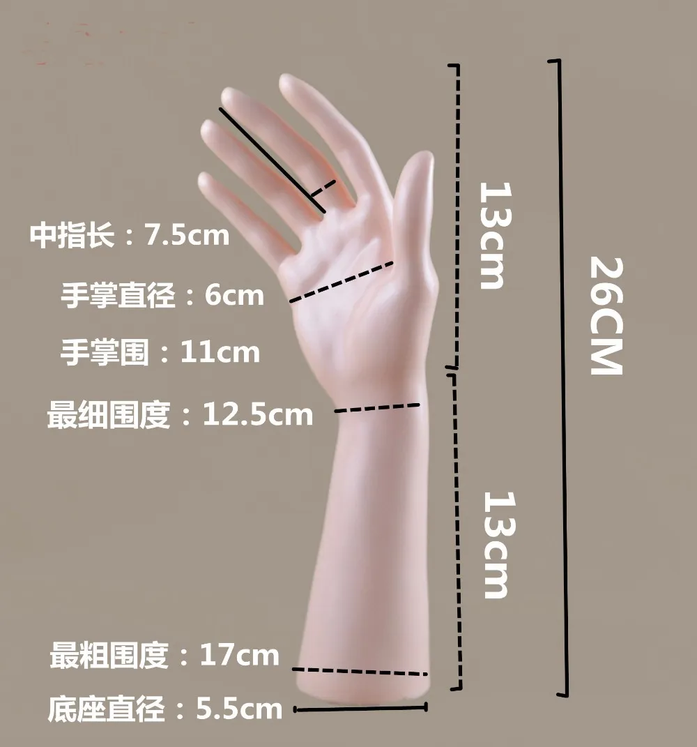 10 tum kvinnlig mannequin handarm display bashandskar smycken ringar kort hand modell display stativ