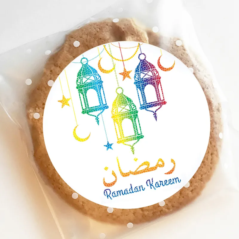 24/48pcs 4,5 cm Eid Mubarak Favor Gift Beutel Aufkleber Ramadan Mubarak Aufkleber Box Kuchenaufkleber Labeldekoration