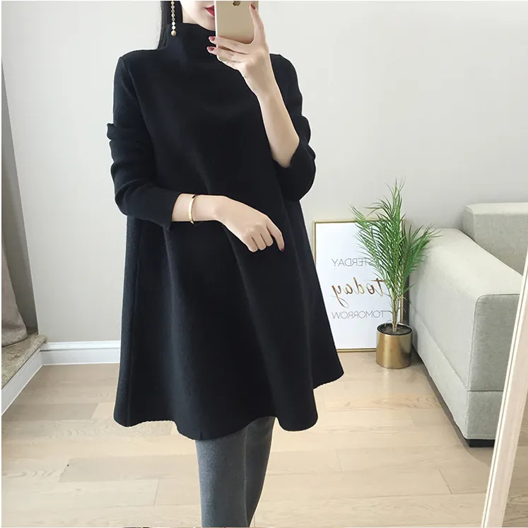 6336# Autumn Winter Black Knitted Maternity Sweaters Chic Ins Loose A Line  Shirts Clothes For Pregnant Women Pregnancy Tops From Dh2958055, $33 |  DHgate.Com