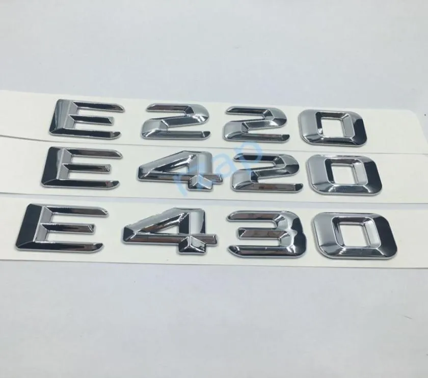 Car Heck -Trunk -Emblem -Abzeichen für Mercedes Benz W124 W211 Eklass E220 E420 E430 Chrom Logo Aufkleber7260352