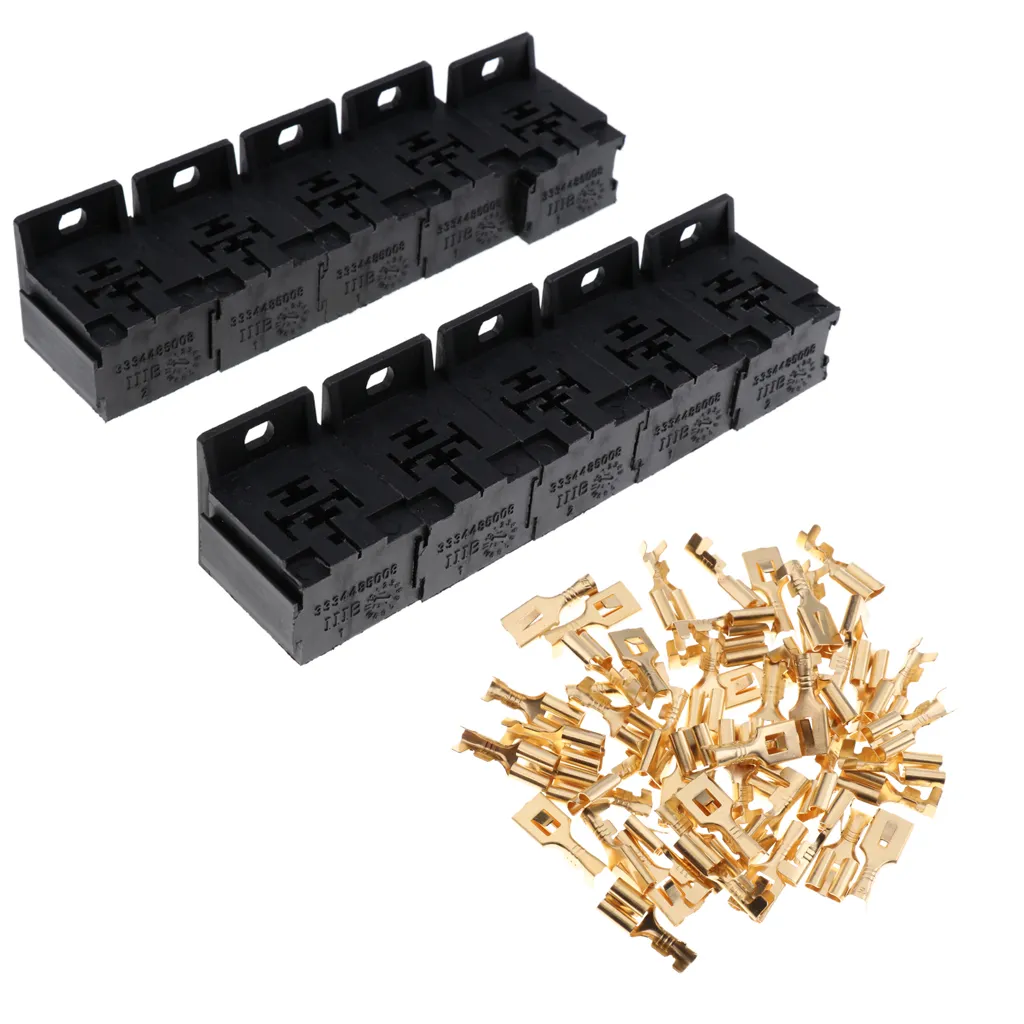 Automotive Connector Kit 5 Pin Relay Sockets With 50 6.3mm Terminals ...