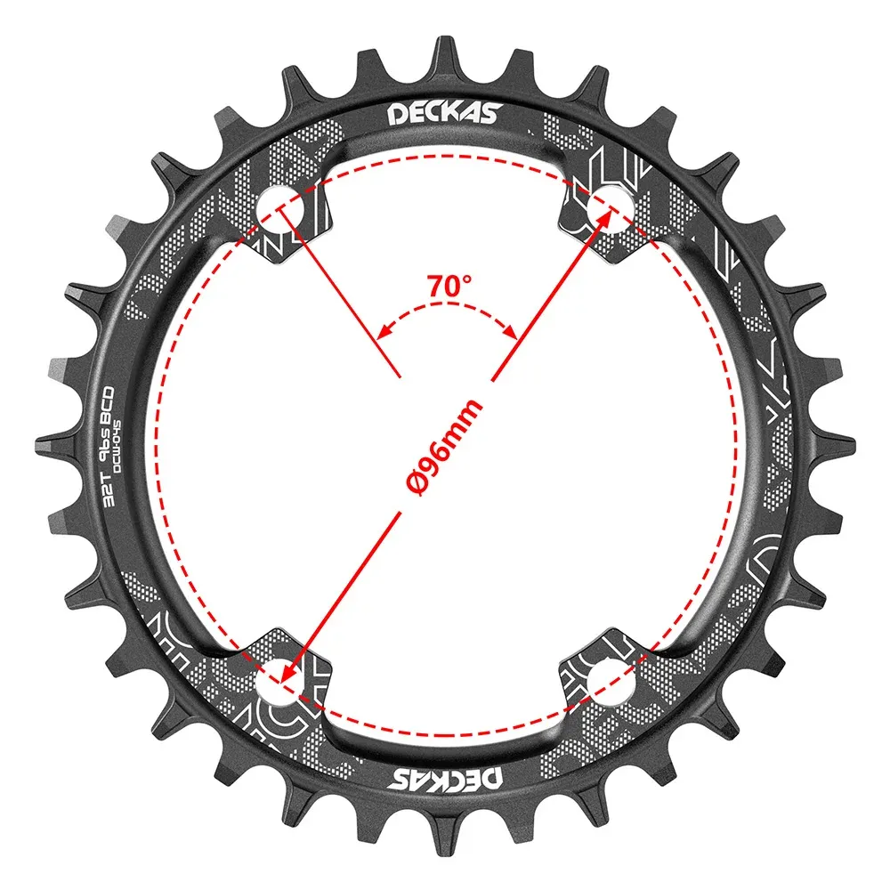 Deckas Round Oval 96BCD Chainring MTB 96BCDS 32T 34T 36T 38T 40T 42T 44T 46T 48T Asymmetrisk krona för M7000 M8000 M4100 M5100