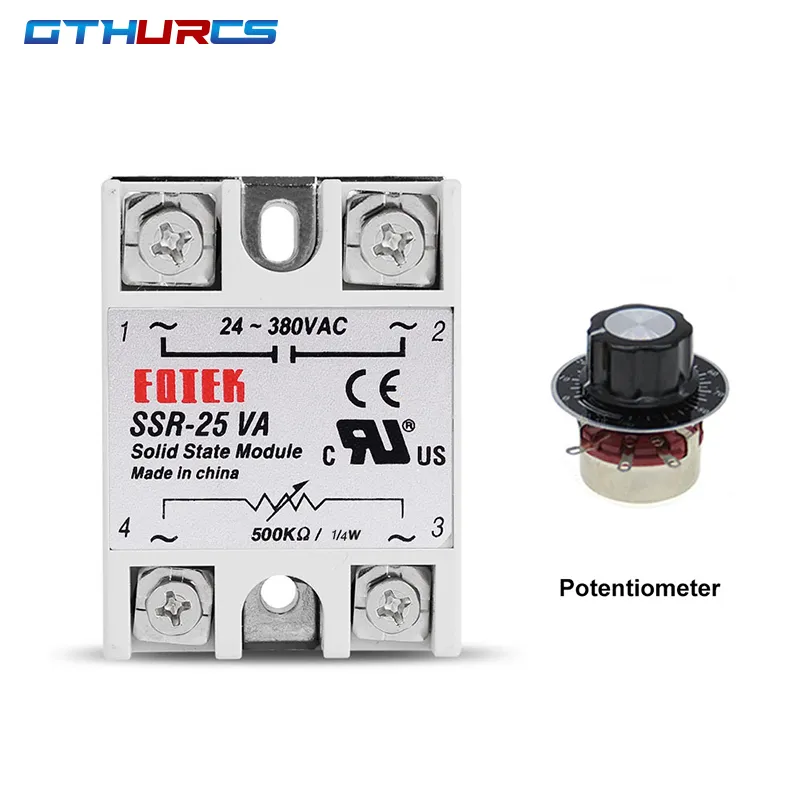Einphasiger SCR-Leistungsregler 220/380 V – 25 A SSR Mit 0-10 V, 4-20 MA Oder Potentiometer-Steuerung