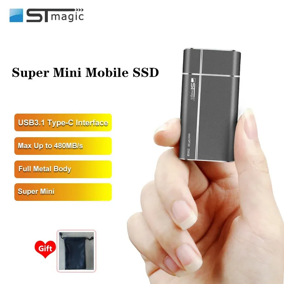 Приводы STMAGIC Portable SSD 1TB 2TB MINI Внешний PSSD 128GB 256 ГБ 512 ГБ USB3.1 TYPEC DISCO DURO EXTERO для ПК смартфон MACBook