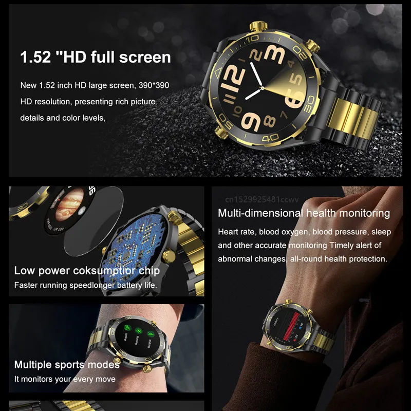 Z91 Pro Max Smart Watch Men 1.52inch HD Bildschirm AI Sprachbluetooth Call Health Monitoring Outdoor Sports Smartwatch