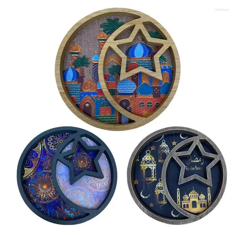 Piastre star e vassoio di luna decorazione in legno vassoi pallet artistici che servono artigianato