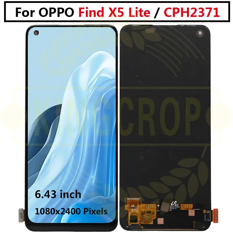 Pour OPPO, recherchez X5 Lite CPH2371 LCD X5 PFFM10 Affichage de l'écran tactile Assemblage de numéros pour OPPO Find X5 Pro LCD PFEM10 CPH2305 LCD