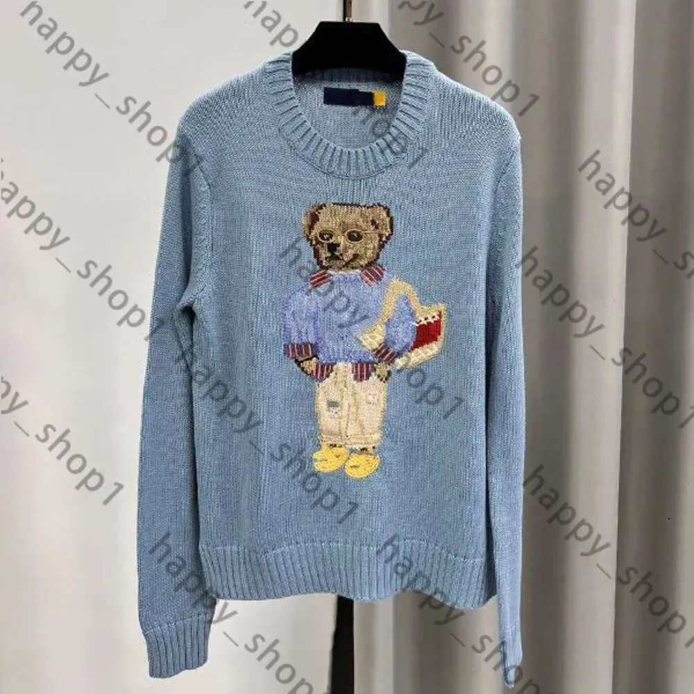 RL Designer Femmes Knits Bear Sweater S Polos Pullover broderie Pulls en tricot à manches longues Laine imprimée décontractée Coton Soft Unisexe Men Hoodie 715