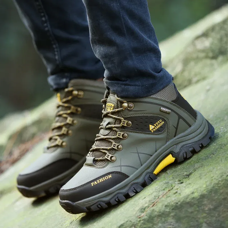 High-Quality Waterproof Waterproof mens hiking boots for Men - Non-Slip, High Top, and Ankle-Length for Outdoor Activities - Mountain Footwear in Big High-Quality Waterproof Waterproof mens hiking boots for Men - Non-Slip, High Top, and Ankle-Length for Outdoor Activities - Mountain Footwear in Big