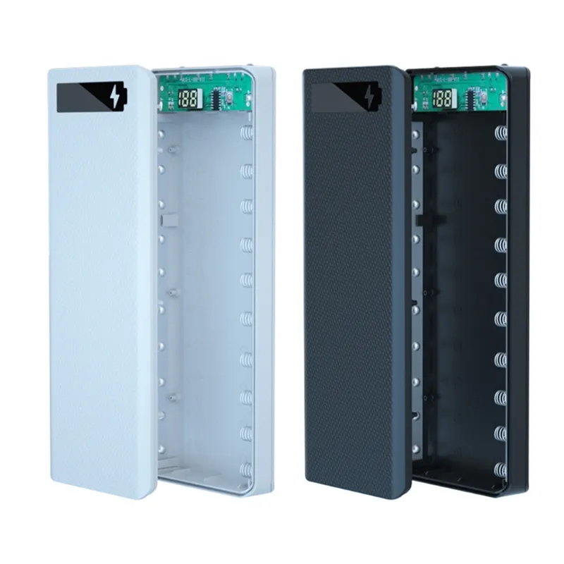 Display LCD Dual USB staccabile Display fai -da -te 10x18650 batteria per alimentazione del caso per scatola esterna portatile con shell senza protezione