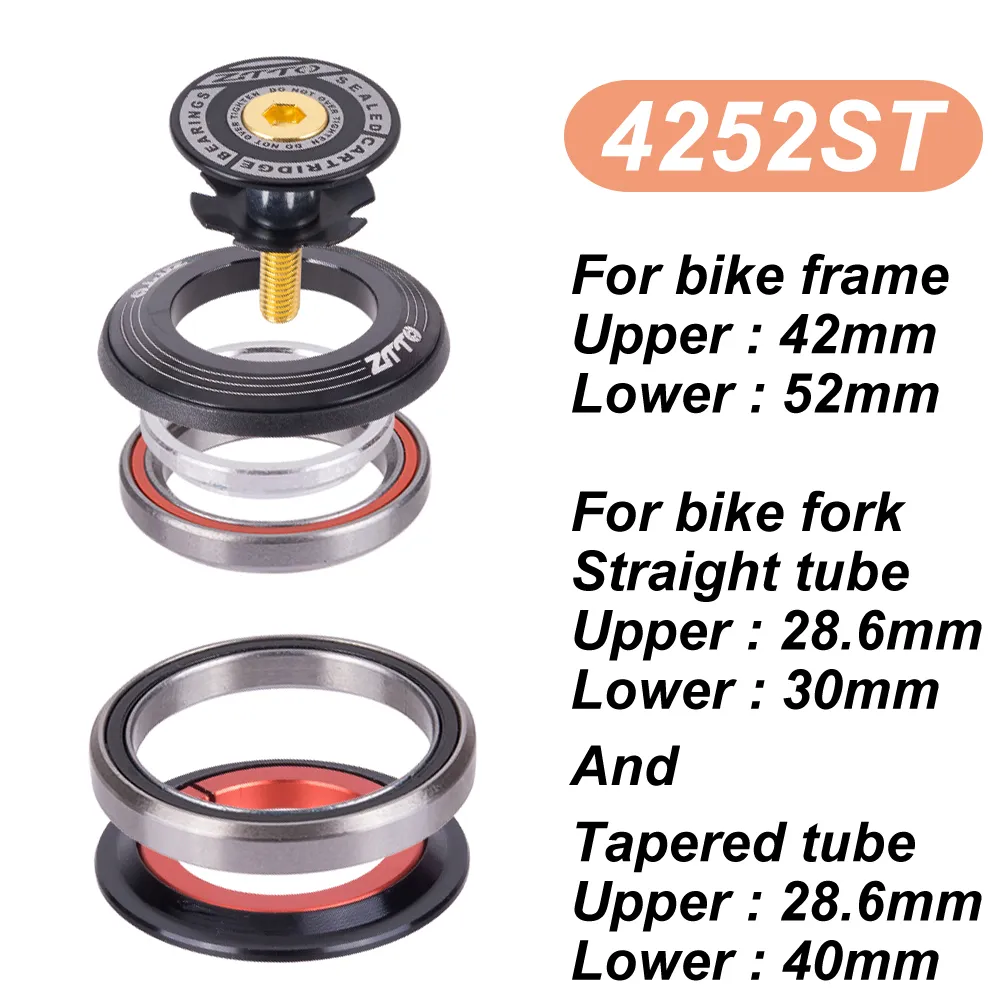 ZTTO MTB Bike zebronics headset - 42mm/52mm CNC Tapered Tube ZTTO MTB Bike zebronics headset - 42mm/52mm CNC Tapered Tube