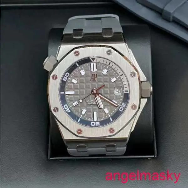 AP Moissanite Wrist Watch Royal Oak Offshore Series 15720St New Precision Steel Grey Plate Mens Fashion Leisure Business Sports Machinerie de plongée