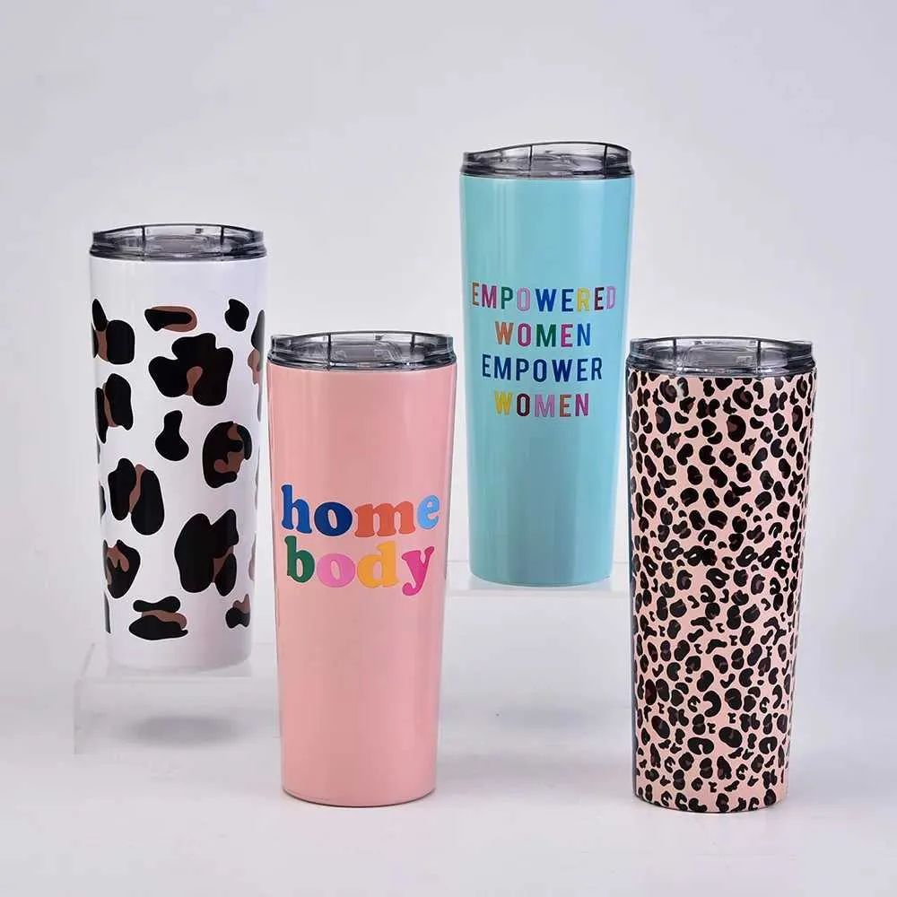 Tumuli da viaggio per auto per auto a vuoto Tumbler in acciaio inossidabile sublimazione Sublimation Cumbler Stampa UV personalizzata con coperchio e paglia 240410