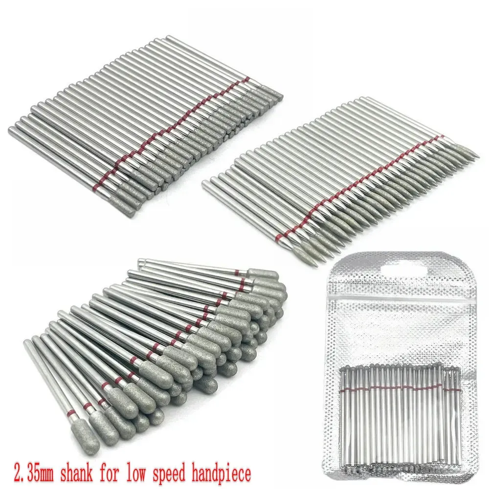 50pcs / set DIAMING MULLING CUTTER GRINDing Drill Bits Dental Diamond Gringing Polissier Polonteur à ongles Bits de 2,35 mm