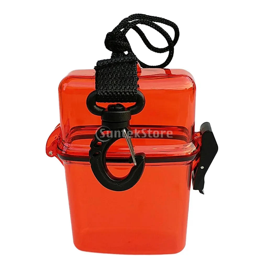 Scuba Diving Kayaking Waterproof Box Gear Accessories Container Case & Rope Clip for Money ID Cards Keys