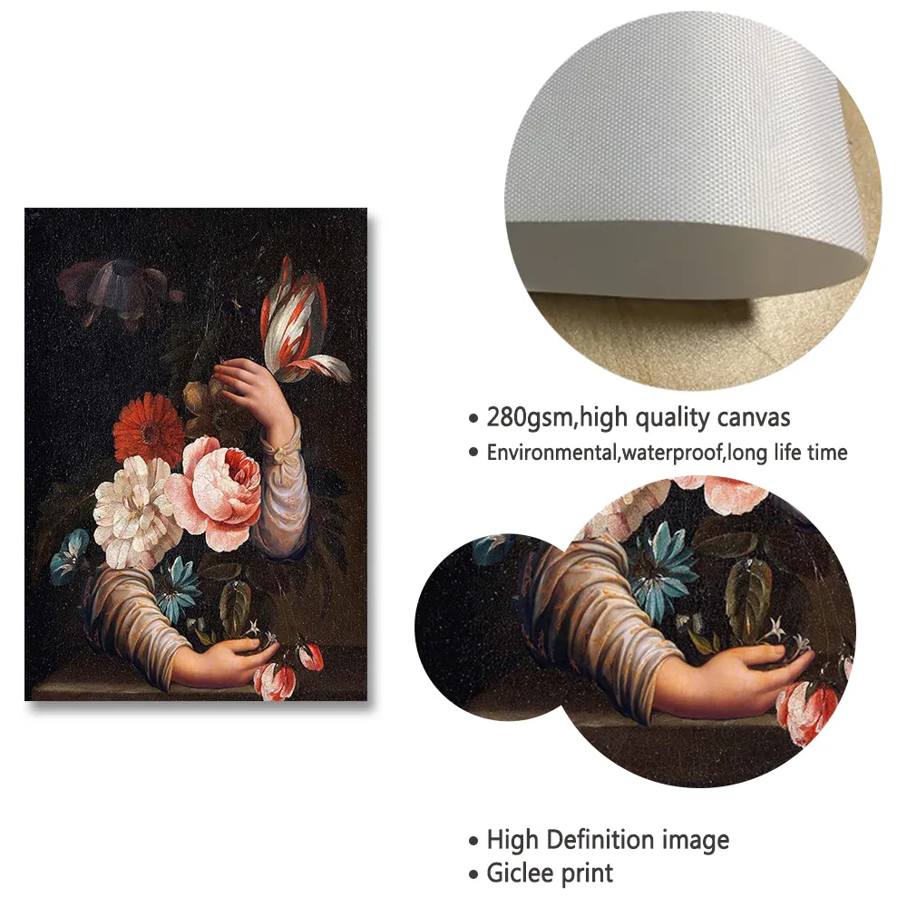 Темные цветочные классические плакаты изобразительного искусства голландская цветочная натюрморта живопись и принты