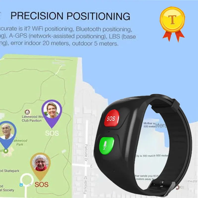 2019 Neues Design für alte Mann Frau GPS Child Locator GPS Tracker kostenloser Webdienst persönlicher GPS Alarm SOS älter