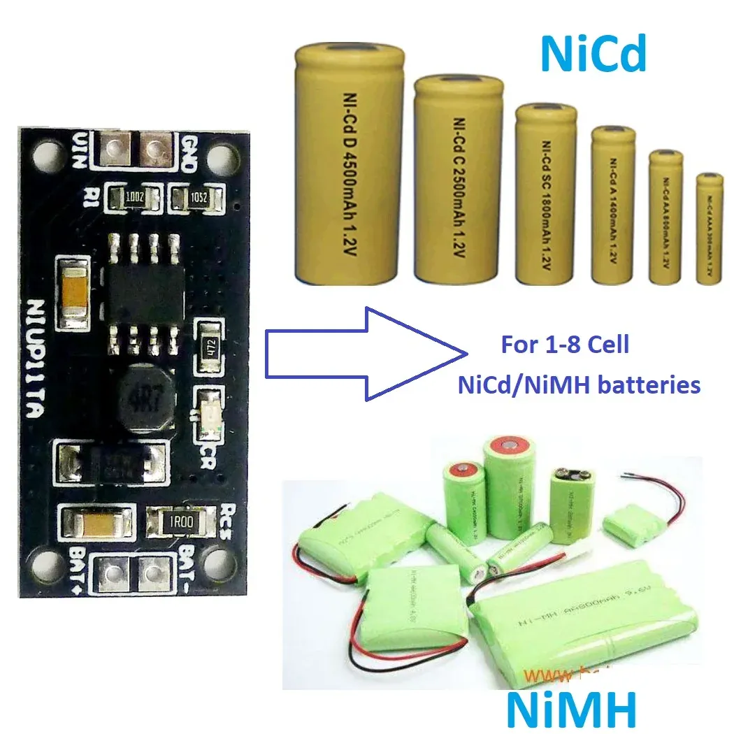 1-8 Core 1.2V 2.4V 3.6V 4.8V 6V 7.2V 8.4V 9.6V Ni-MH Ni-CD Batteriladdningsmodul