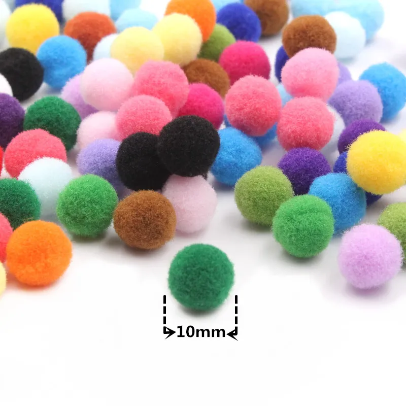 100-500 st multicolor valfri polyester mjuk pom pom boll fluffy pompom för hantverk barn leksaker tillbehör diy hantverk leveranser