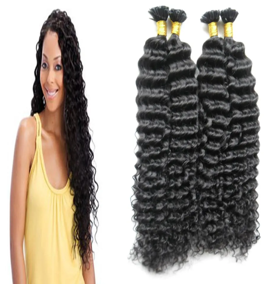 Peruvian Virgin Hair 18quot 20quot 22quot 24quot Remy Keratin U Tip Hårförlängningar 200G kinky Curly Pre Bonding Human Hai9181076