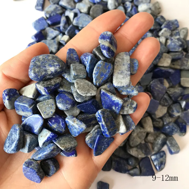 A + 100g 5-7 mm Natural Blue Lapis Lazuli Quartz Crystal Polied Gravel Spécime de pierres naturelles et minéraux