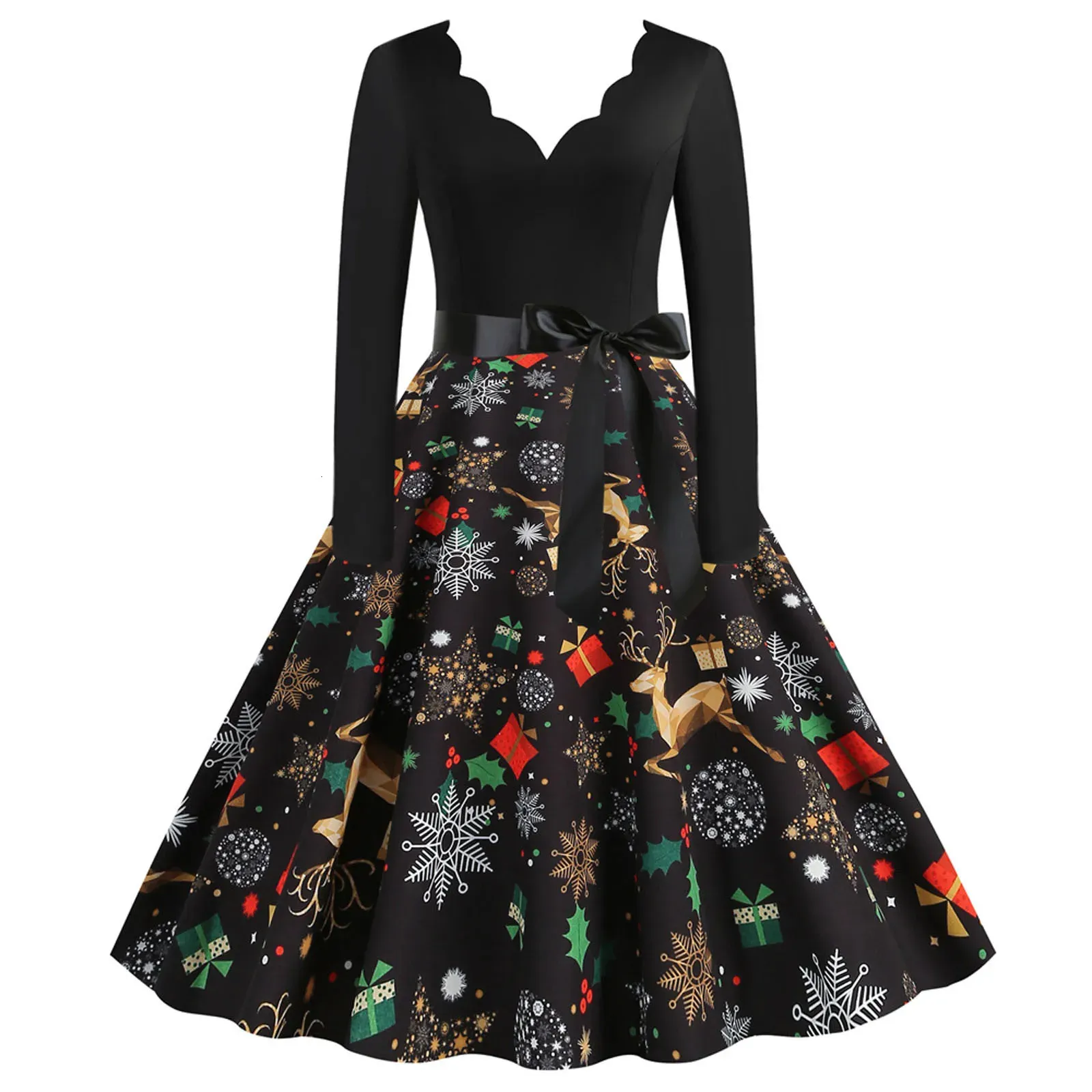 open lace back dress HDE Women's Plus Size Party Dress Ugly Christmas Sweater Long Sleeve Above  Knee Skater Dress Fun Holiday Xmas Swing Tunic Dear Santa Bring Wine