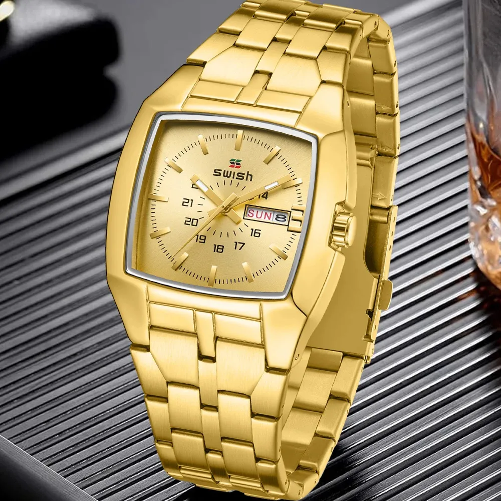 Relógio feminino relógio mecânico totalmente automático de aço inoxidável relógio de design à prova d'água Presente masculino Watch Gold Watch