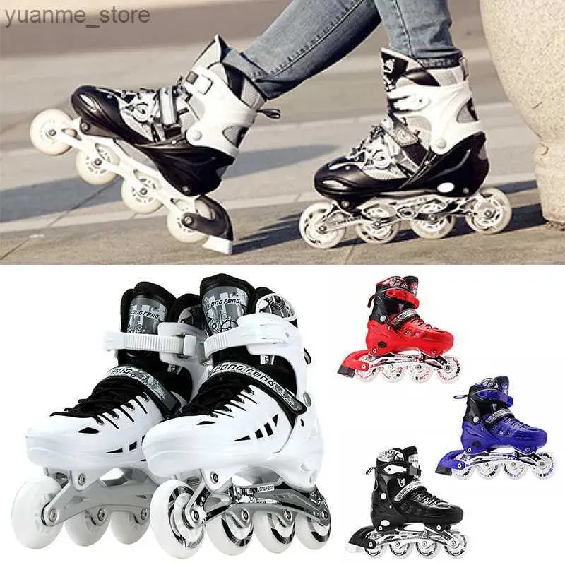 Inline rolschaatsen verstelbare roller skates schoenen 4-wiel knipperende wielen professionele inline skate schoenen voor volwassen mannen woners racesnelheid schaatsen y240410