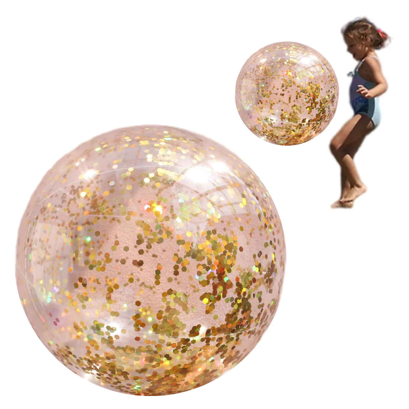 Balloon Gold Beach Balls Small Beach Balls 2-Pack 16” Glitter