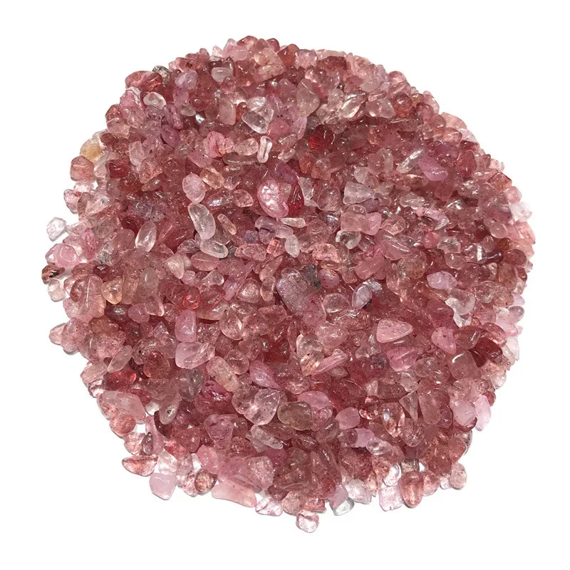 100g Natural Polished Strawberry Quartz Forging Gemmestones Stone Crystal Gravel Stone pour la décoration intérieure