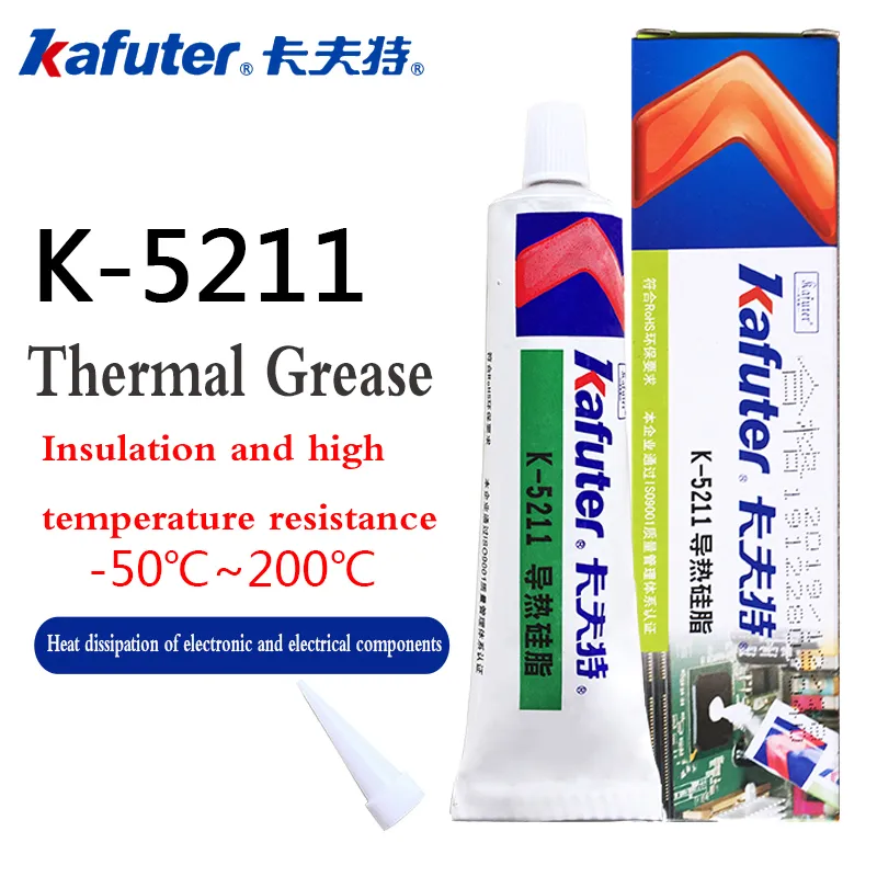 100g Kafuter K-5211 CPU LEDランプビーズ回路基板ダイオードラジエーター電子コンポーネント熱伝導性シリコングリース