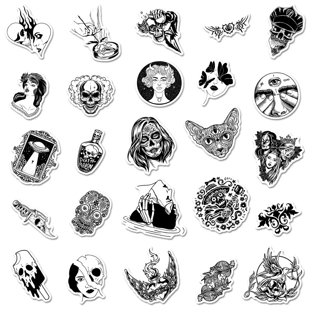 URROMA Goth Aesthetic Stickers,100 Pcs Gothic Style Die-Cut Sticker Book Vintage Halloween...