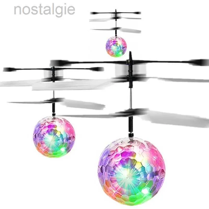 LED Flying Toys Kolorowe mini dron Led Led RC Drone Latający Helikopter Light Ball Crystal Ball Indukcja Dron Quadcopter Aircraft Dziecięce zabawki 240410