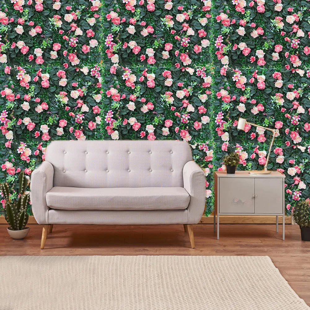 40x60CM Artificial Rose Leave Hedge Panel UV Protected Privacy Fence Screen For Outdoor Garden Backyard Wedding Decoration